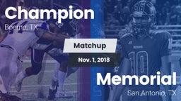 Matchup: Champion vs. Memorial  2018