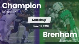 Matchup: Champion vs. Brenham  2018