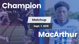 Matchup: Champion vs. MacArthur  2019