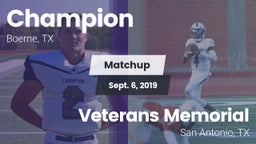 Matchup: Champion vs. Veterans Memorial 2019