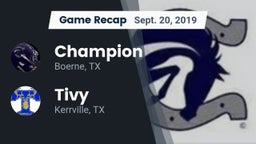Recap: Champion  vs. Tivy  2019