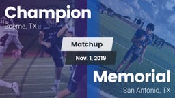 Matchup: Champion vs. Memorial  2019
