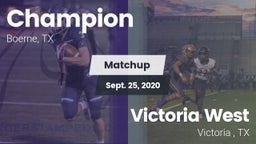 Matchup: Champion vs. Victoria West  2020