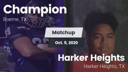 Matchup: Champion vs. Harker Heights  2020