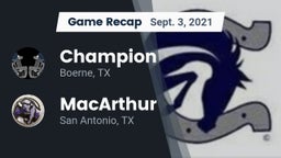 Recap: Champion  vs. MacArthur  2021