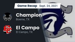 Recap: Champion  vs. El Campo  2021