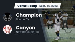 Recap: Champion  vs. Canyon  2022