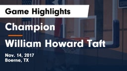 Champion  vs William Howard Taft  Game Highlights - Nov. 14, 2017
