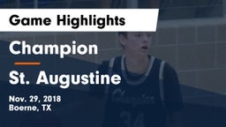 Champion  vs St. Augustine   Game Highlights - Nov. 29, 2018