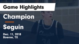 Champion  vs Seguin  Game Highlights - Dec. 11, 2018