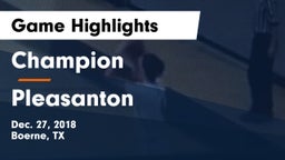 Champion  vs Pleasanton  Game Highlights - Dec. 27, 2018