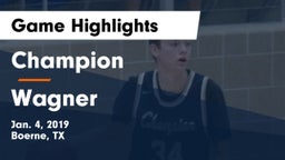 Champion  vs Wagner  Game Highlights - Jan. 4, 2019