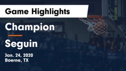 Champion  vs Seguin  Game Highlights - Jan. 24, 2020