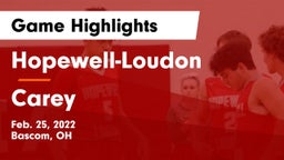 Hopewell-Loudon  vs Carey  Game Highlights - Feb. 25, 2022