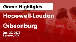 Hopewell-Loudon  vs Gibsonburg  Game Highlights - Jan. 20, 2023