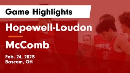 Hopewell-Loudon  vs McComb  Game Highlights - Feb. 24, 2023