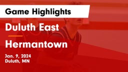 Duluth East  vs Hermantown  Game Highlights - Jan. 9, 2024