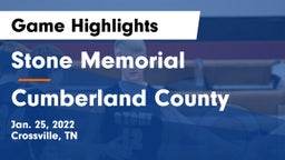 Stone Memorial  vs Cumberland County  Game Highlights - Jan. 25, 2022