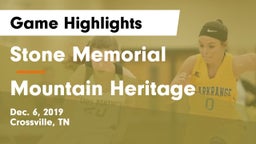 Stone Memorial  vs Mountain Heritage  Game Highlights - Dec. 6, 2019