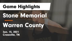 Stone Memorial  vs Warren County  Game Highlights - Jan. 15, 2021