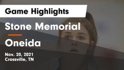 Stone Memorial  vs Oneida  Game Highlights - Nov. 20, 2021