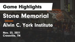 Stone Memorial  vs Alvin C. York Institute Game Highlights - Nov. 23, 2021