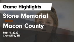 Stone Memorial  vs Macon County  Game Highlights - Feb. 4, 2022