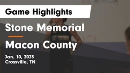 Stone Memorial  vs Macon County  Game Highlights - Jan. 10, 2023
