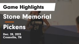 Stone Memorial  vs Pickens Game Highlights - Dec. 28, 2023