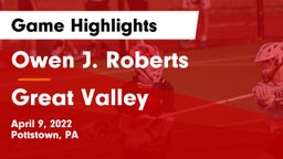 Owen J. Roberts  vs Great Valley  Game Highlights - April 9, 2022