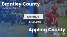 Matchup: Brantley County vs. Appling County  2016