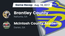 Recap: Brantley County  vs. McIntosh County Academy  2017