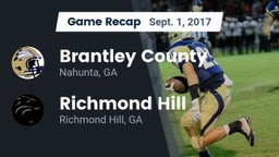 Recap: Brantley County  vs. Richmond Hill  2017