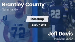 Matchup: Brantley County vs. Jeff Davis  2018