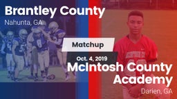 Matchup: Brantley County vs. McIntosh County Academy  2019