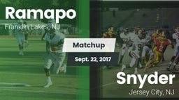 Matchup: Ramapo  vs. Snyder  2017