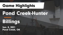 Pond Creek-Hunter  vs  Billings Game Highlights - Jan. 8, 2021