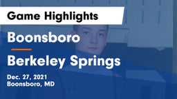 Boonsboro  vs Berkeley Springs  Game Highlights - Dec. 27, 2021