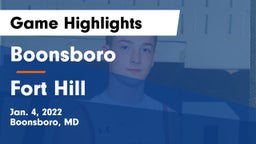 Boonsboro  vs Fort Hill  Game Highlights - Jan. 4, 2022