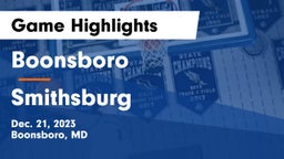Boonsboro  vs Smithsburg  Game Highlights - Dec. 21, 2023