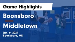 Boonsboro  vs Middletown  Game Highlights - Jan. 9, 2024