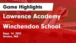 Lawrence Academy vs Winchendon School Game Highlights - Sept. 14, 2022