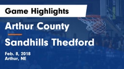 Arthur County  vs Sandhills Thedford Game Highlights - Feb. 8, 2018