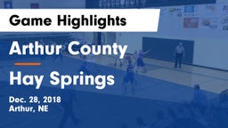 Arthur County  vs Hay Springs Game Highlights - Dec. 28, 2018