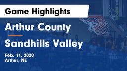 Arthur County  vs Sandhills Valley Game Highlights - Feb. 11, 2020