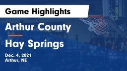 Arthur County  vs Hay Springs Game Highlights - Dec. 4, 2021