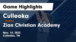 Culleoka  vs Zion Christian Academy  Game Highlights - Nov. 14, 2023