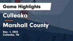 Culleoka  vs Marshall County  Game Highlights - Dec. 1, 2023