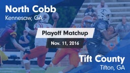 Matchup: North Cobb High vs. Tift County  2016