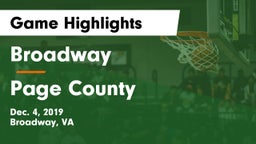 Broadway  vs Page County  Game Highlights - Dec. 4, 2019